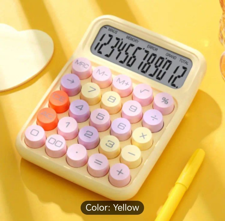 Large Rainbow Keyboard Calculator - Cute Office Stationery