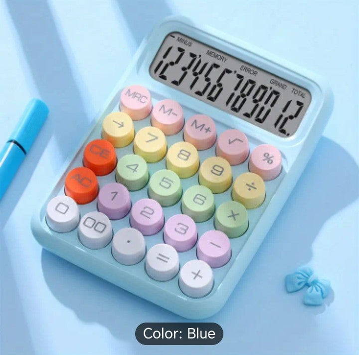 Large Rainbow Keyboard Calculator - Cute Office Stationery