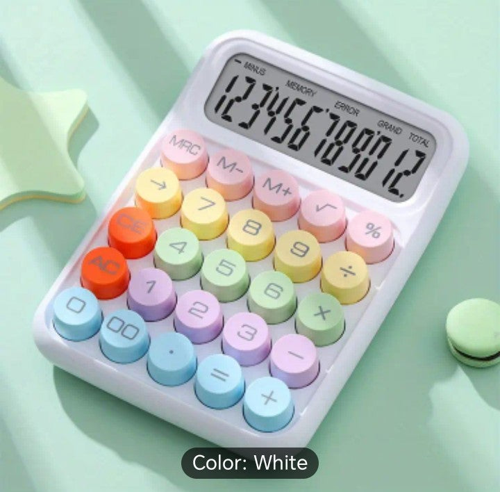 Large Rainbow Keyboard Calculator - Cute Office Stationery