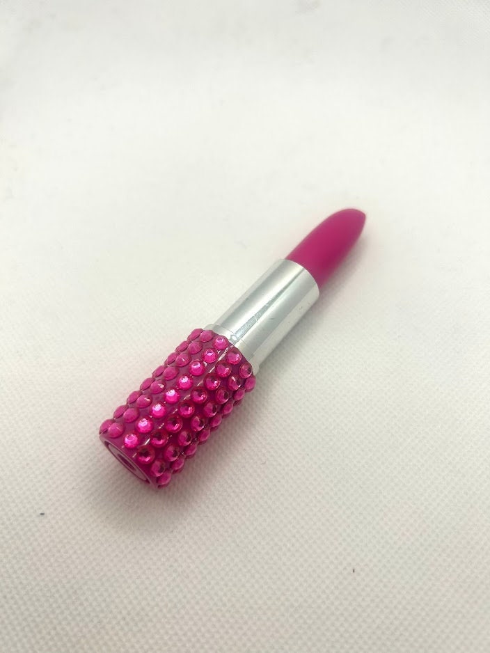 Rhinestone Lipstick Ball Point Pen - Boss Babe Glitter Pen - Cute Office Stationery