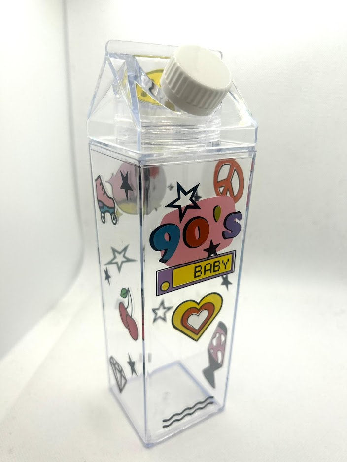 Milk Carton Water Bottle - 90s Baby - Limited Edition Drinks Bottle