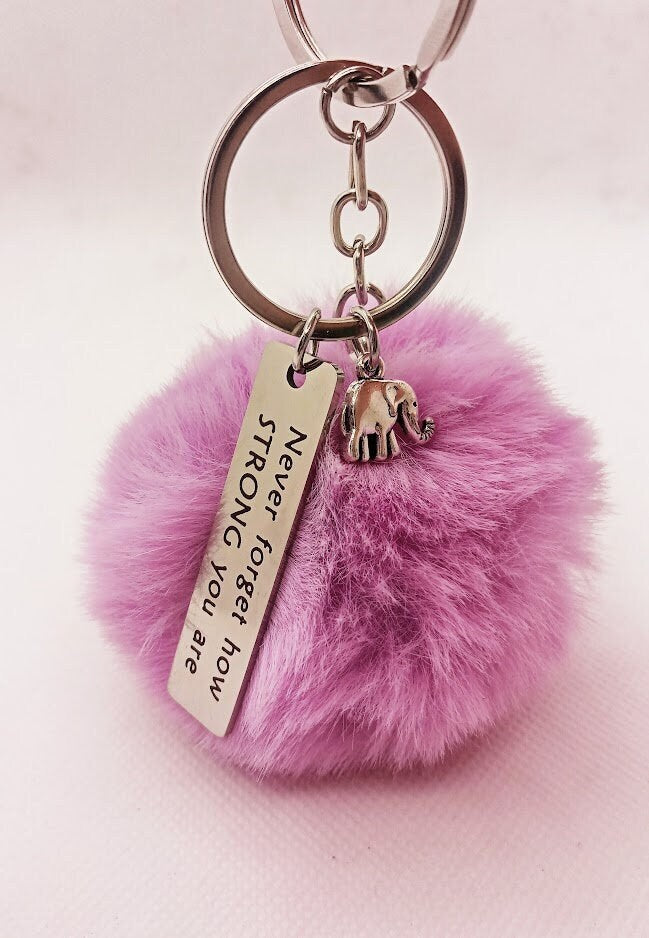 Elephant Slogan Keyring - Strong - Positive Key Chain