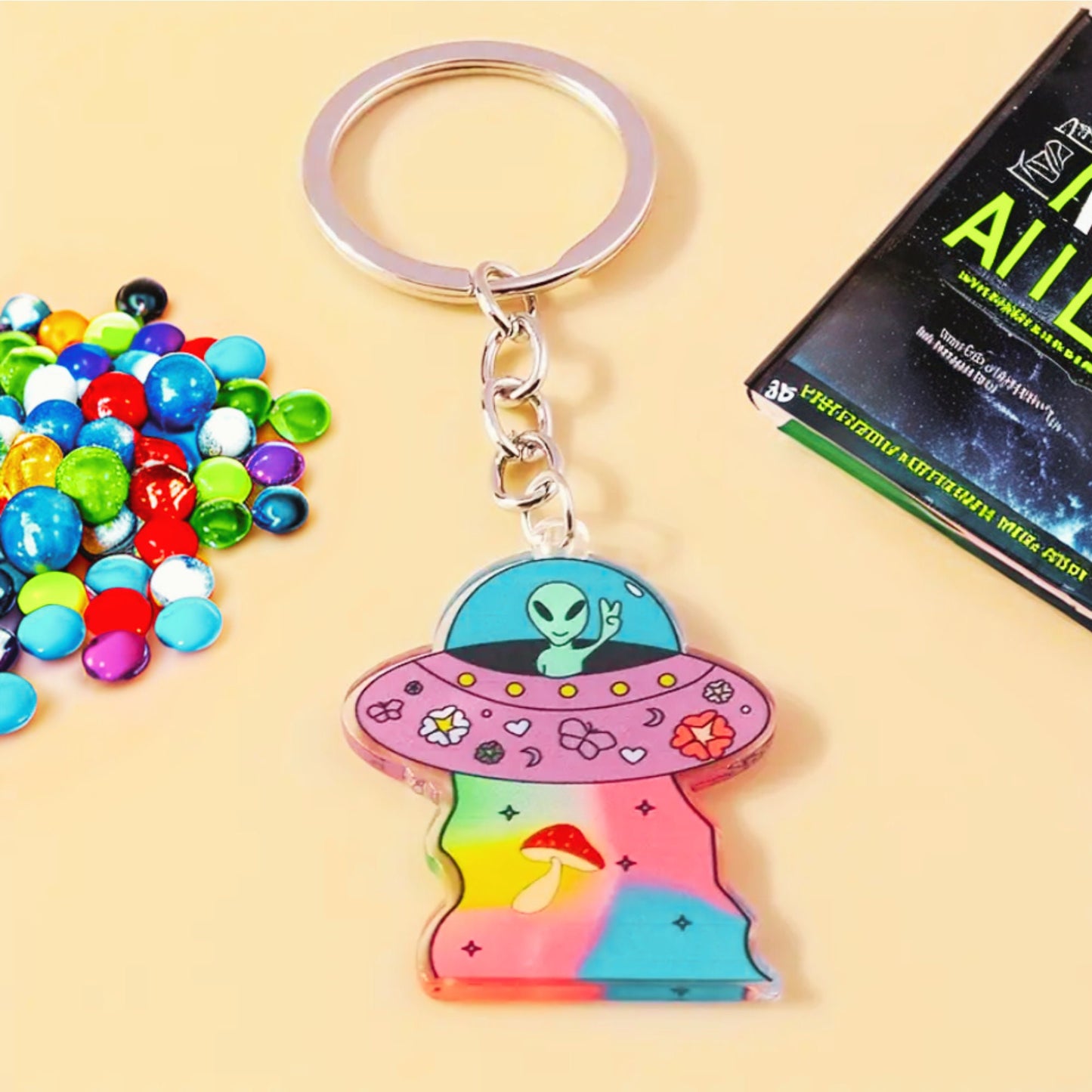 Alien Keyring - Funny Alien Abduction Key Chain