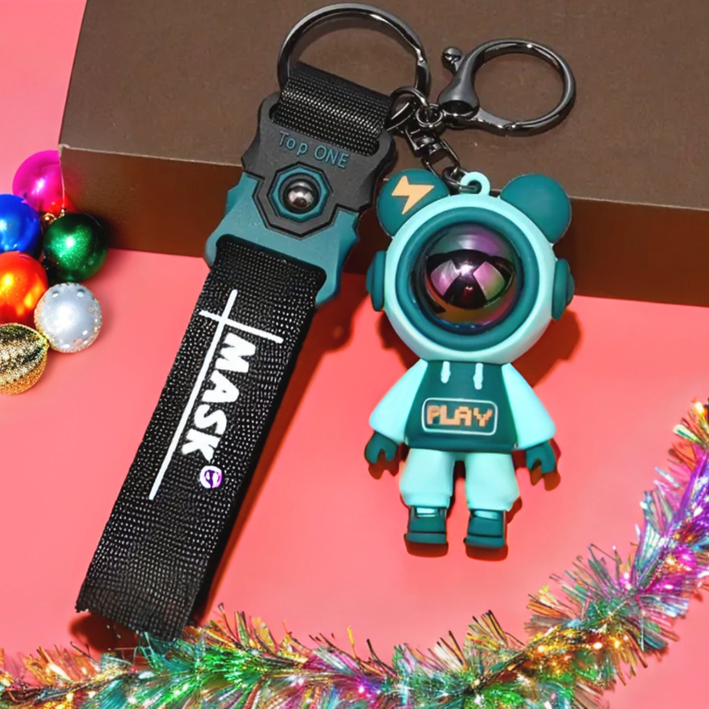 Astronaut Bear Keyring - Space Gamer Key Chain