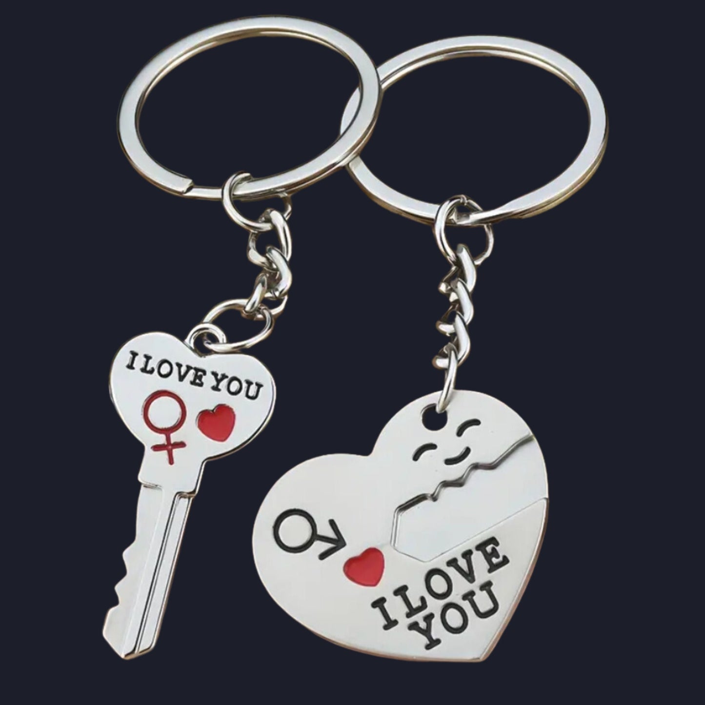 Couples Keyrings - His and Hers Love Key Chain Duo
