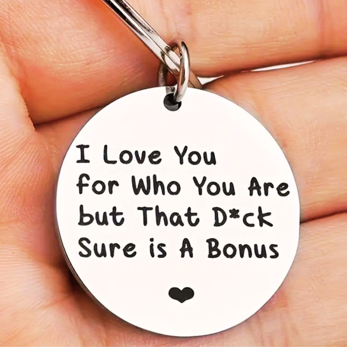 Funny Valentine Keyring - That D*ck is a Bonus Keyring Unique Keyring Love Gift Funny Key Chain Valentines Gift Anniversary Gift