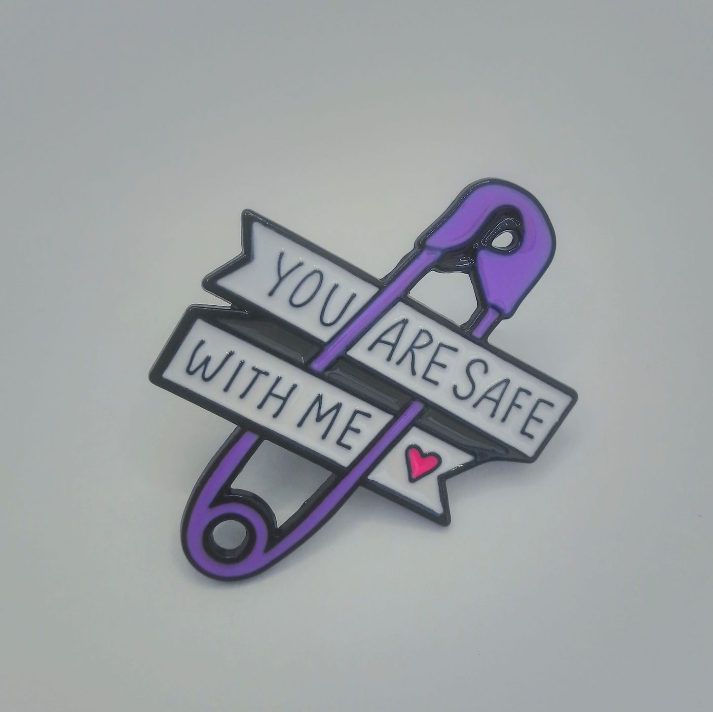 Safe With Me Pin Badge - Cute Positive Pin Badge