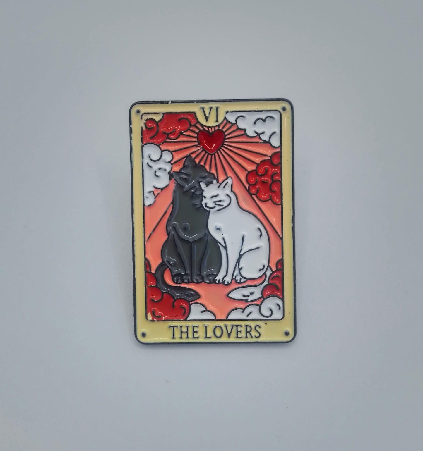 The Lovers Pin Badge - Cute Tarot Card Cat Pin Badge