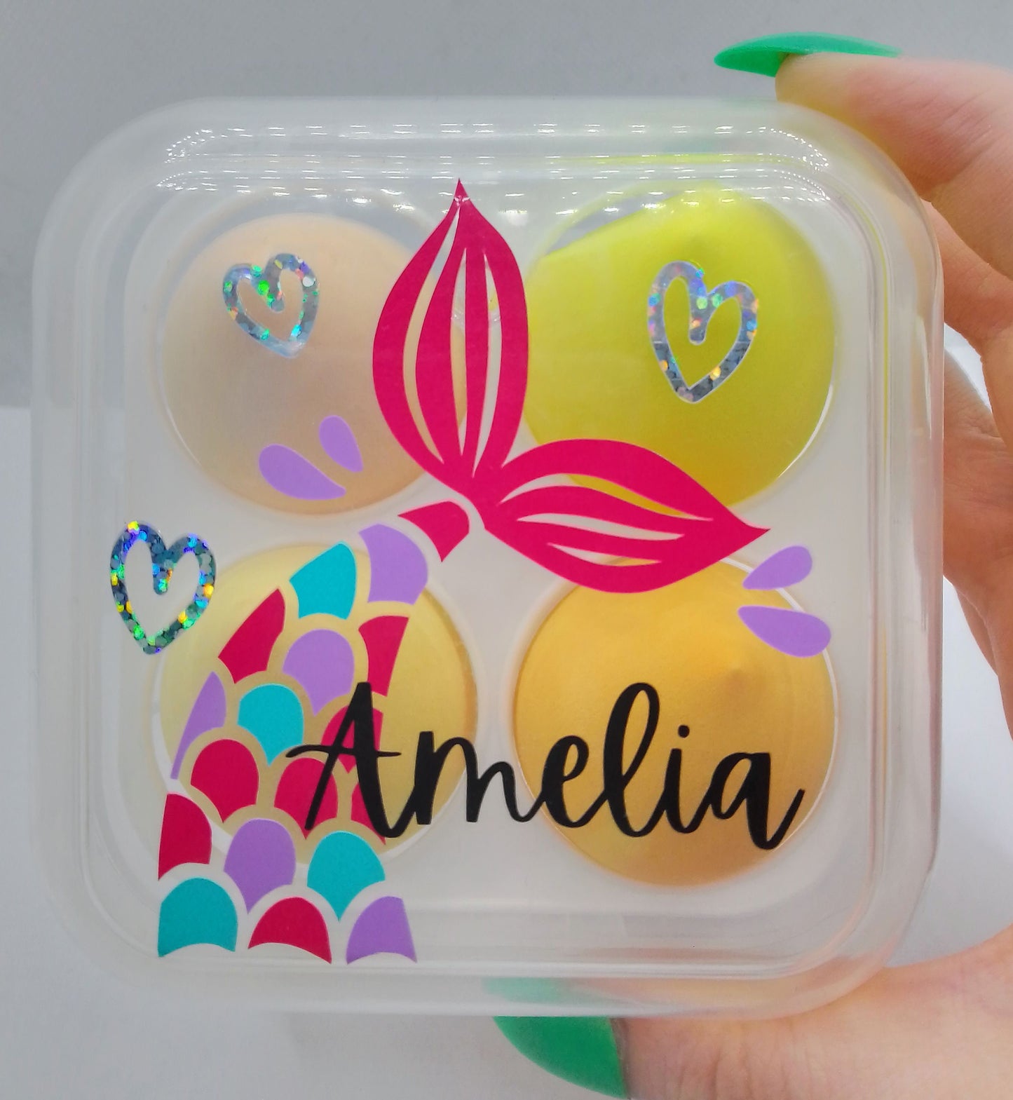 Personalised Mermaid Beauty Blender Box - Mermaid Splash Makeup Sponge Gift Box