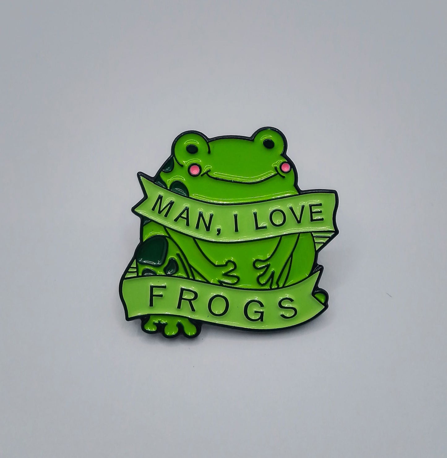 Cute Frog Pin Badge - I Love Frogs Cartoon Enamel Pin Badge