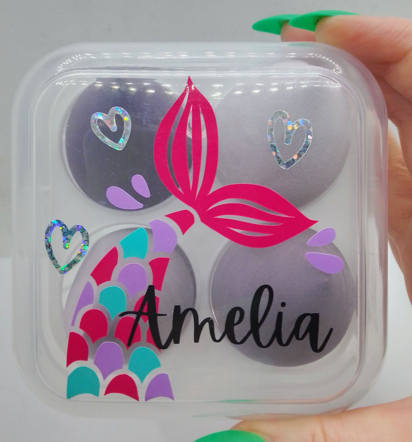 Personalised Mermaid Beauty Blender Box - Mermaid Splash Makeup Sponge Gift Box
