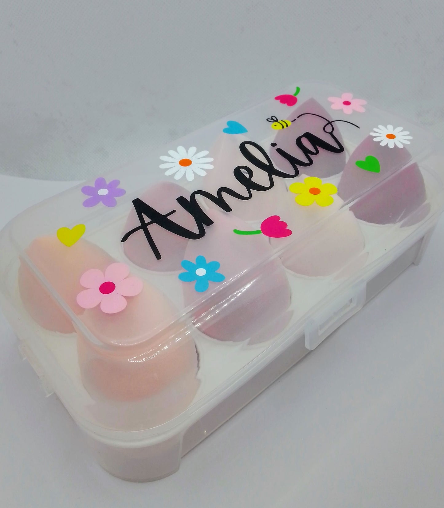 Personalised Beauty Blender Box - Large Summer Flowers Makeup Sponge Gift