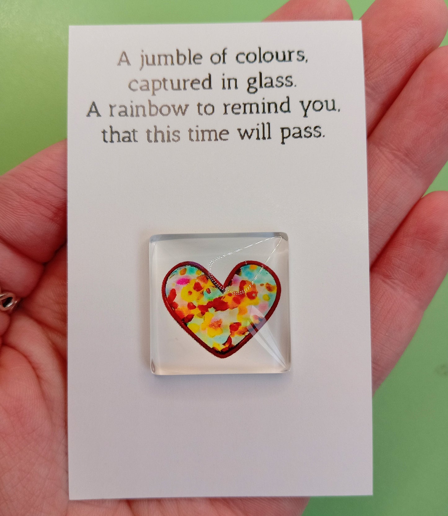 Pocket Hug - Rainbow Glass Heart Self Care Gift