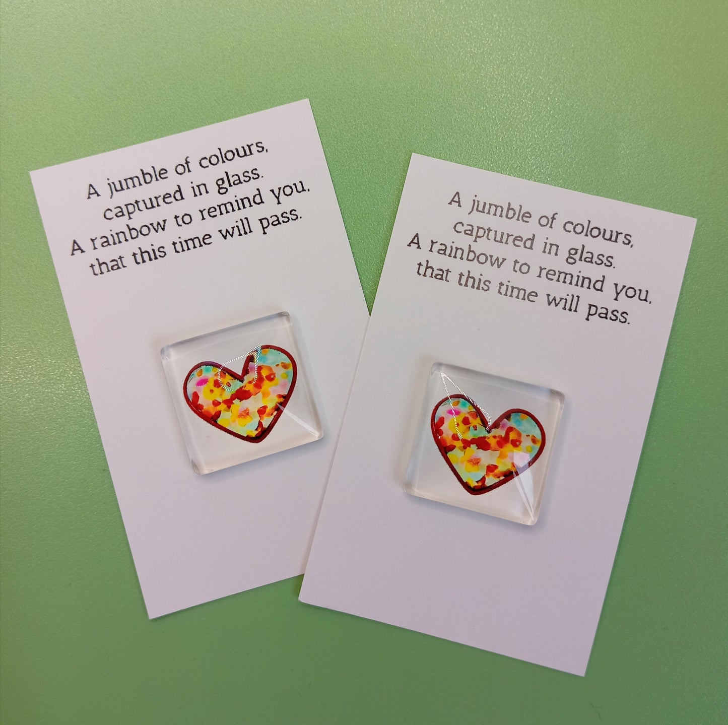 Pocket Hug - Rainbow Glass Heart Self Care Gift