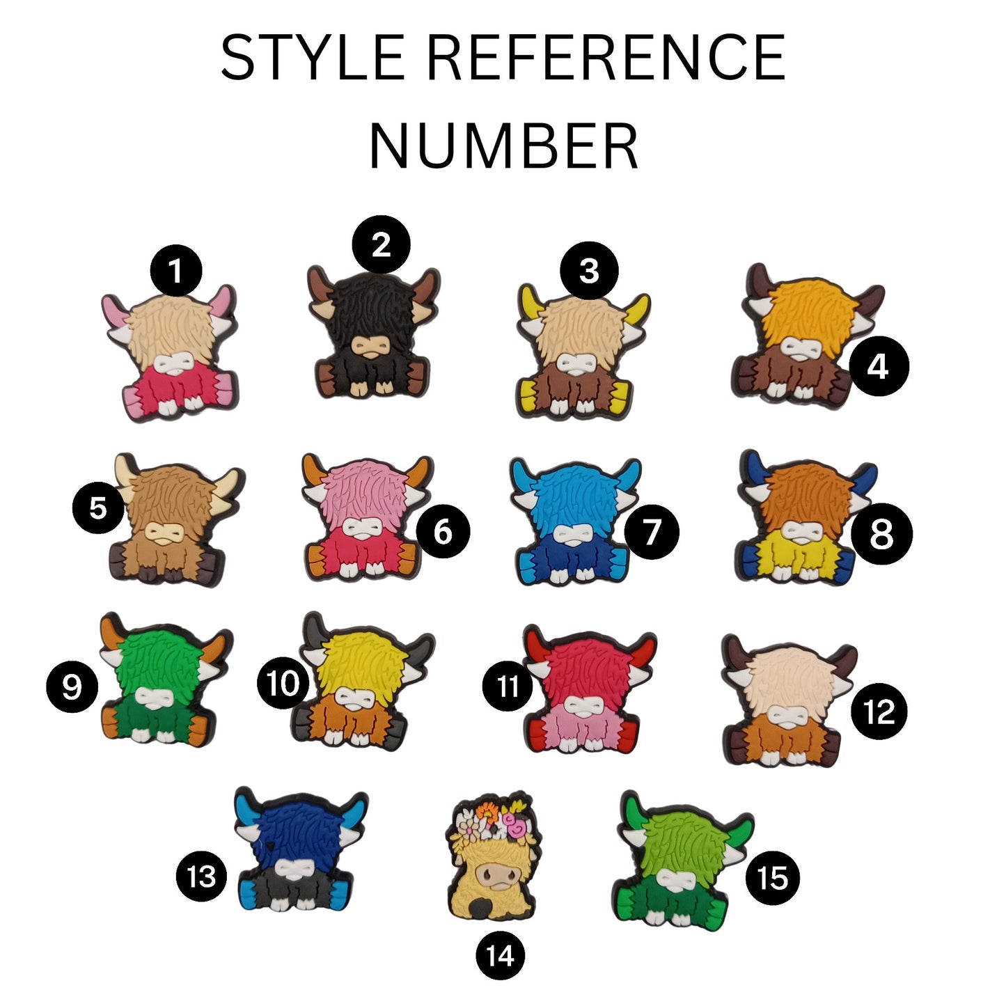 Highland Cow Croc Charms - Cute Cow Jibbitz