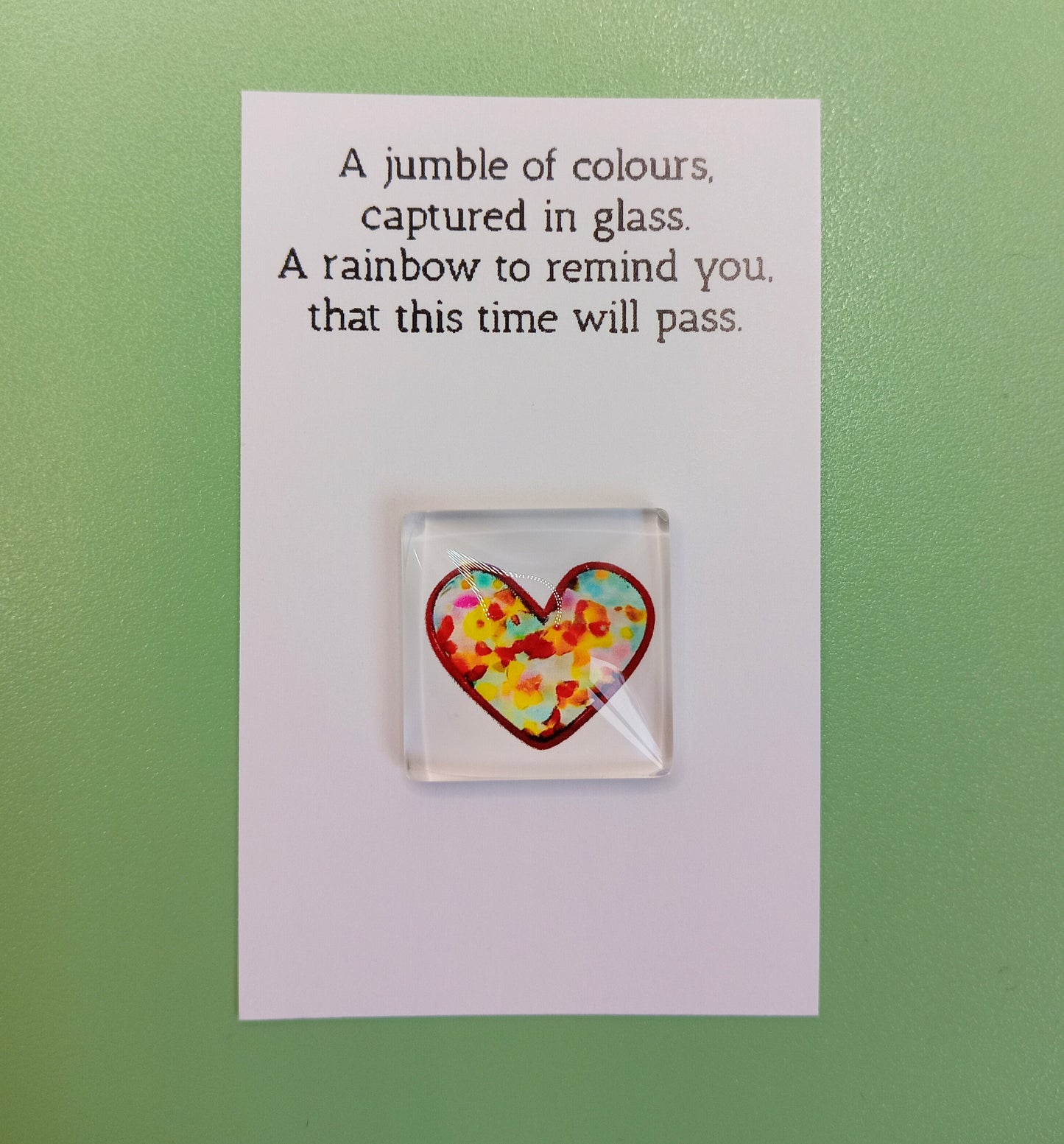Pocket Hug - Rainbow Glass Heart Self Care Gift