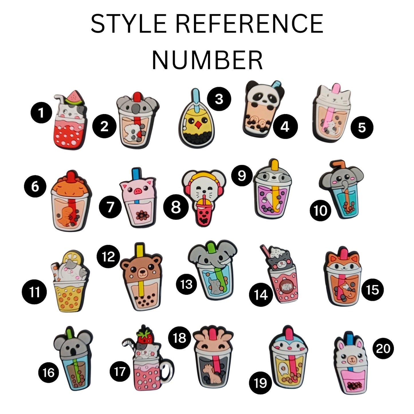 Animal Bubble Tea Croc Charms - Cute Jibbitz