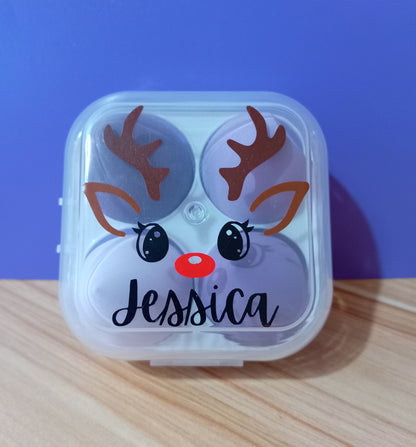Christmas Reindeer Makeup Sponges - Personalised Makeup Sponge Gift Box