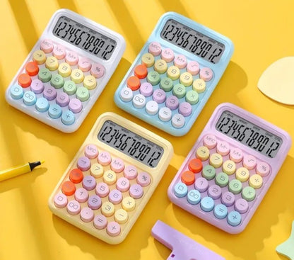 Large Rainbow Keyboard Calculator - Cute Office Stationery