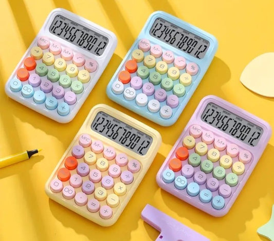 Large Rainbow Keyboard Calculator - Cute Office Stationery