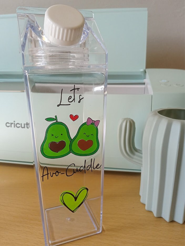 Milk Carton Water Bottle - Let's Avo-Cuddle - Unique Drinks Bottle