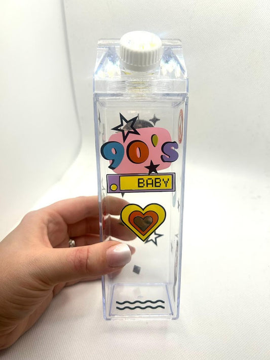 Milk Carton Water Bottle - 90s Baby - Limited Edition Drinks Bottle