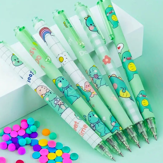 Green Dinosaur Gel Pens - Kawaii Cartoon Matcha Pens