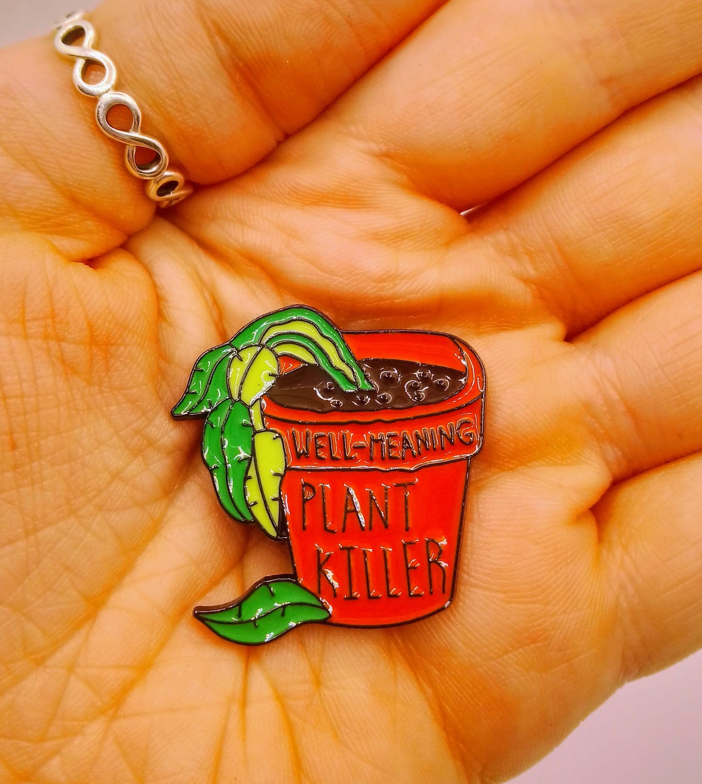 Plant Killer Pin Badge - Well Meaning Plant Killer - Funny Pin Badge