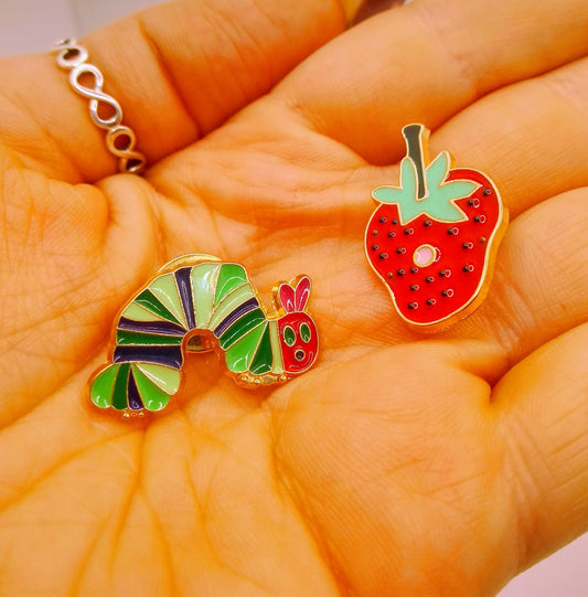 Hungry Caterpillar Pin Badge Set - Cute Limited Edition Cartoon Pin Badge