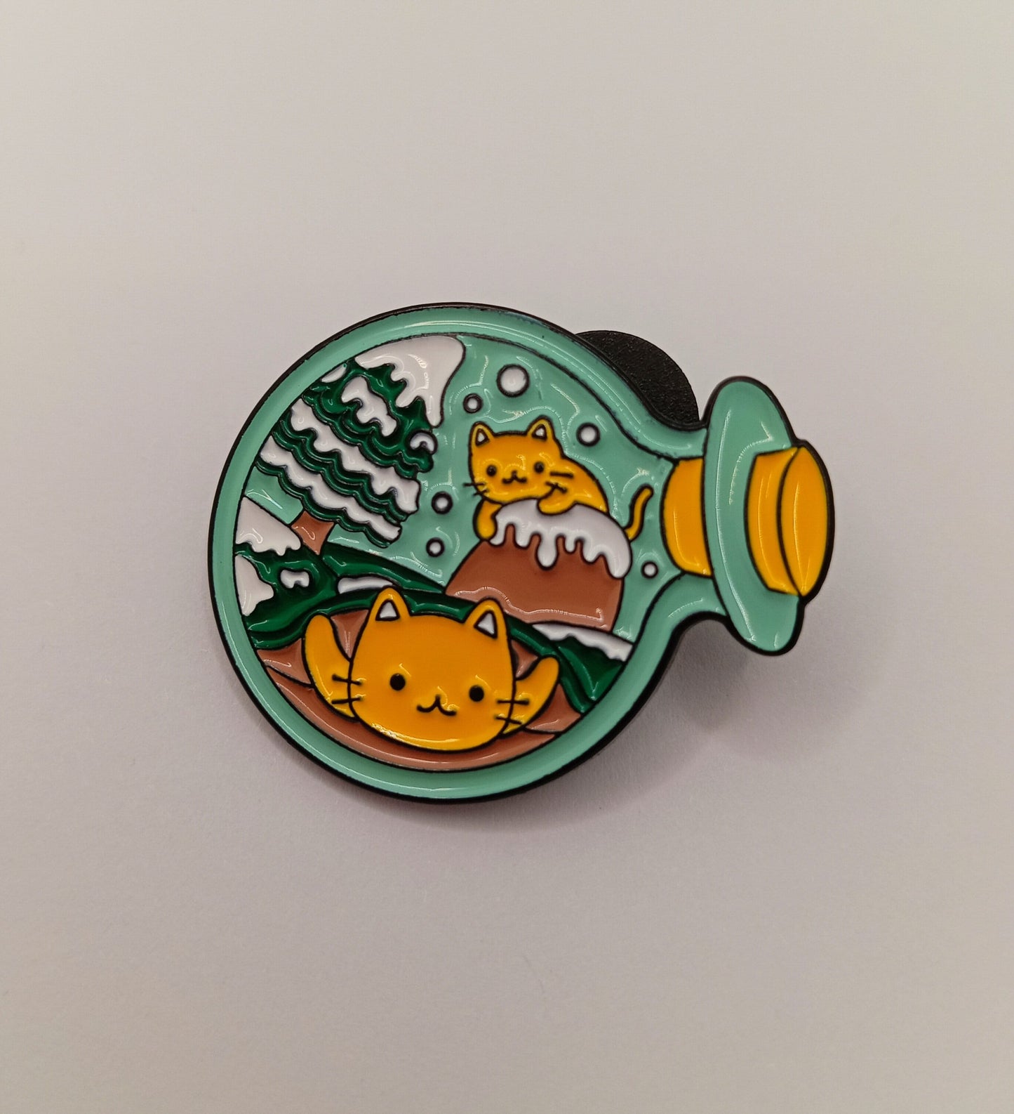 Cat in a Bottle Pin Badge - Funny Cat Lover Pin Badge