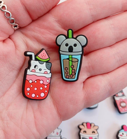 Animal Bubble Tea Croc Charms - Cute Jibbitz