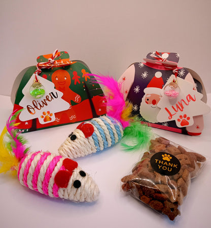 Purrfect Mini Christmas Jumper Box - Personalised Cat Gift