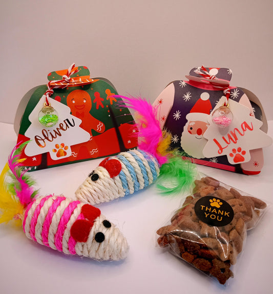 Purrfect Mini Christmas Jumper Box - Personalised Cat Gift