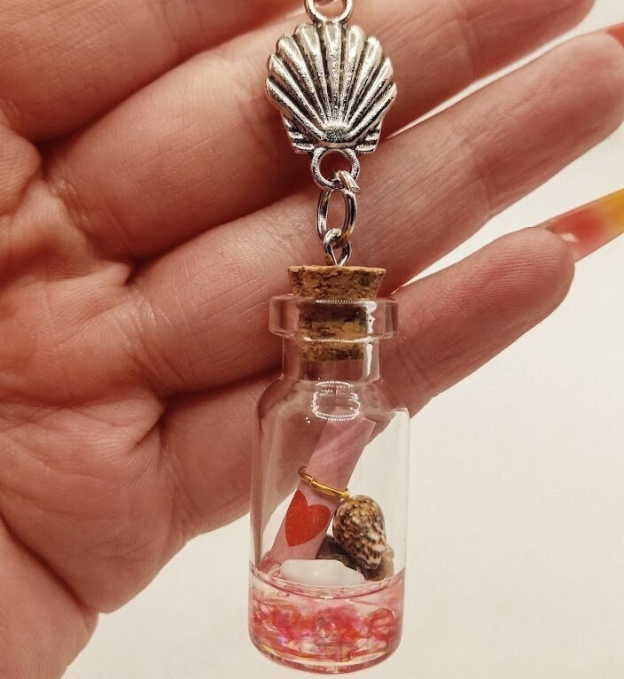 Message in a Bottle Keyring - Personalised Love Key Chain Gift
